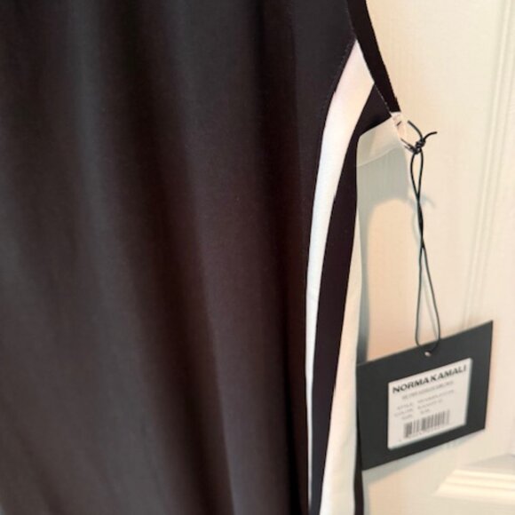 NWT Normal Kamali Side Strip Sleeveless Black Swing Dress W Pockets size small - Picture 4 of 6